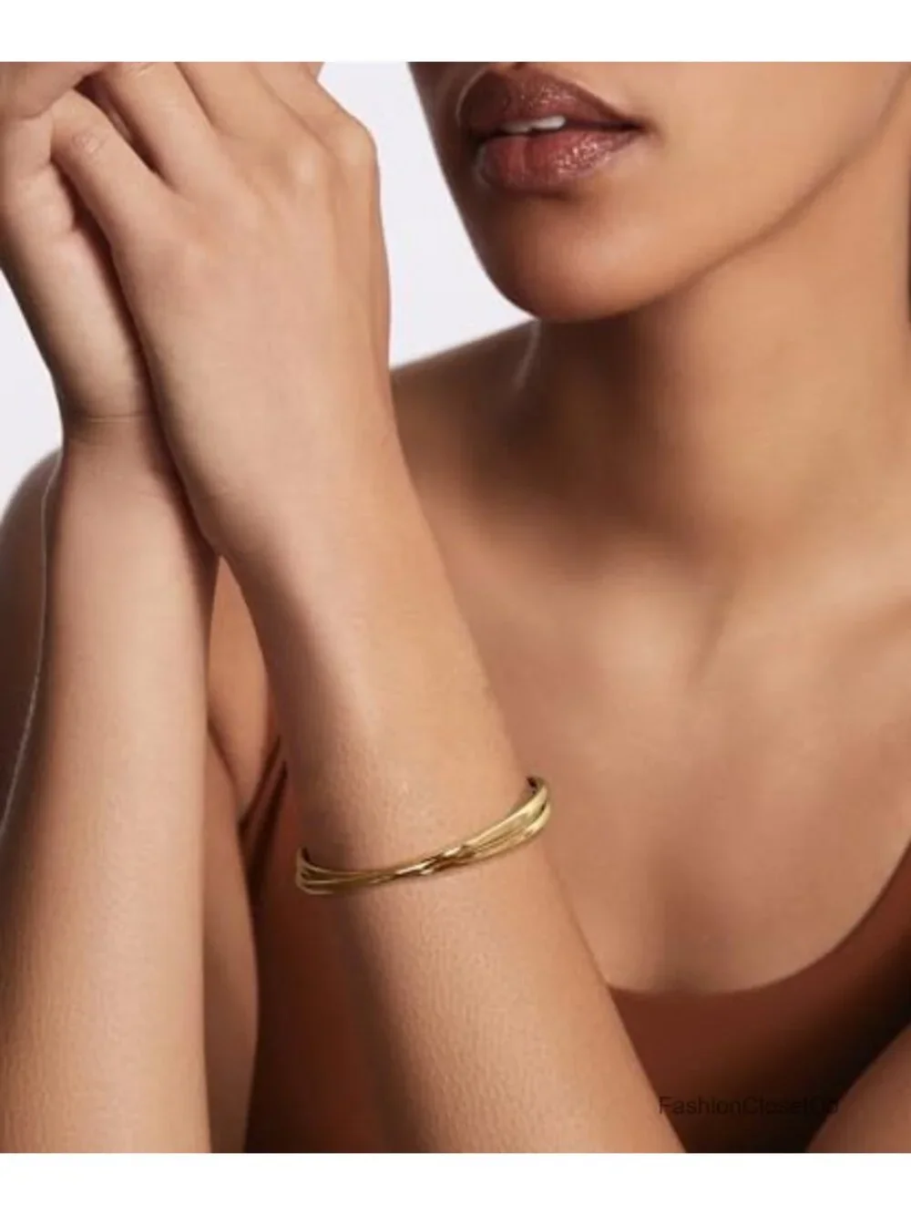 Dainty Gold Plated Brass Cuff Bracelet Adjustable Stackable Minimalist